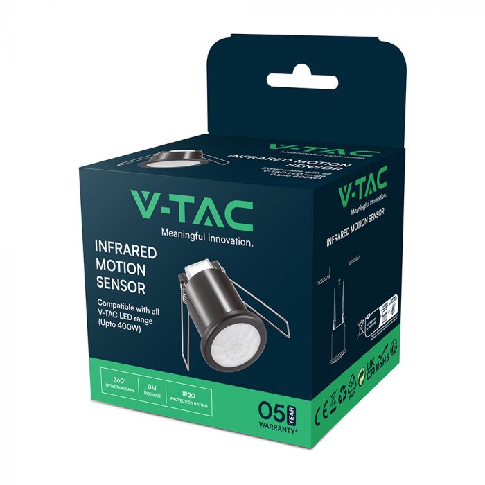 V-Tac VT-8092 PIR CEILING SENSOR-BLACK BODY (MAX:400W LED)