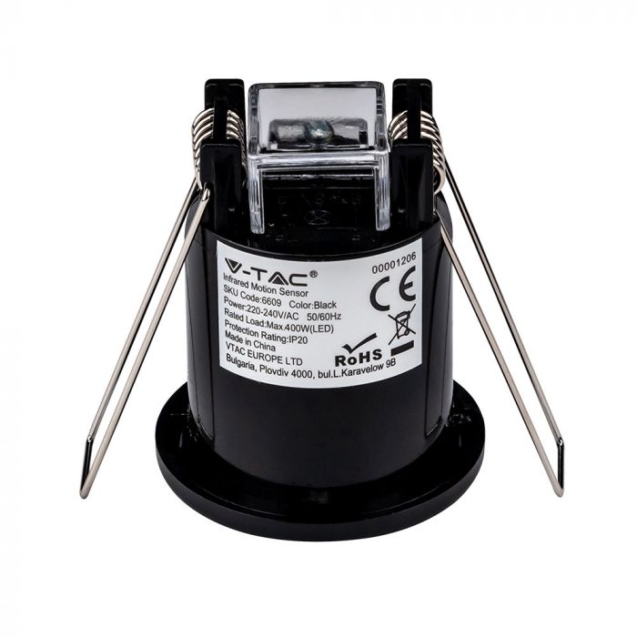 V-Tac VT-8092 PIR CEILING SENSOR-BLACK BODY (MAX:400W LED)