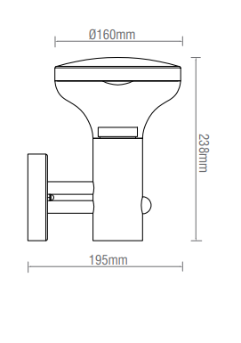 Saxby 67702 Roko PIR 1lt wall 7W IP44