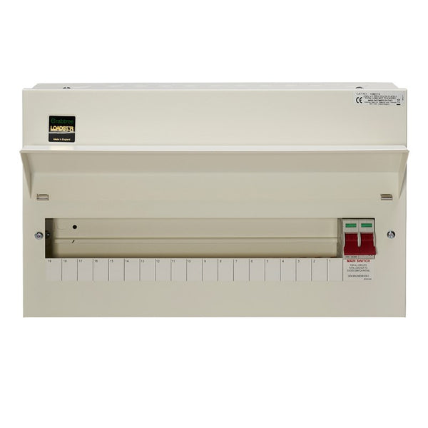 Crabtree 18MS19 19 Way Consumer Unit Main Switch 100A, Flexible Configuration