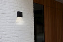 Lutec 5104002012 gemini xf ip54 integrated led wall light in matt black 800 lumen 3000k