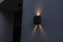 Lutec 5104003012 gemini beams ip54 integrated led wall light in matt black 400 lumen 3000k