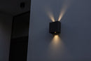 Lutec 5104003012 gemini beams ip54 integrated led wall light in matt black 400 lumen 3000k