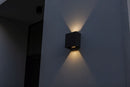 Lutec 5104003012 gemini beams ip54 integrated led wall light in matt black 400 lumen 3000k