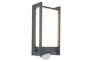 Lutec 5193002118 qubo pir ip54 integrated led wall light in dark grey 800 lumen 3000k