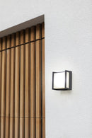 Lutec 5195401118 qubo ip54 integrated led wall light in dark grey 650 lumen 3000k