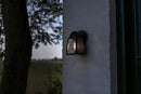 Lutec 5273702012 kelsey ip44 e27 wall light in black with clear glass
