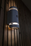 Lutec 5604014118 focus pir ip44 2x gu10 up & down wall light in dark grey