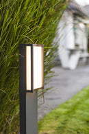 Lutec 7193001118 qubo ip54 integrated led bollard light in dark grey 1100 lumen 3000k