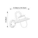 Endon 70331 Chesham PIR IP44 Wall Light – Textured Black Finish, Clear Glass diffuser, and Motion Sensor for Outdoor Security Lighting