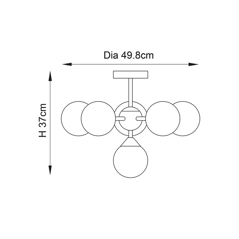 Endon 76501 Oscar 6-Light Semi Flush - Elegant Lighting Solution for High-End Interiors