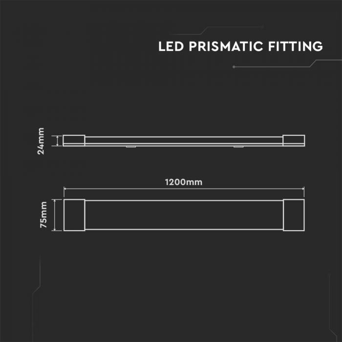 V-Tac 8049 VT-8340 40W LED GRILL FITTING-120CM 6500K