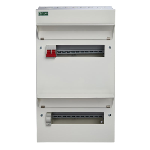 Crabtree 521-2B 21 Way Duplex Consumer Unit Main Switch 100A