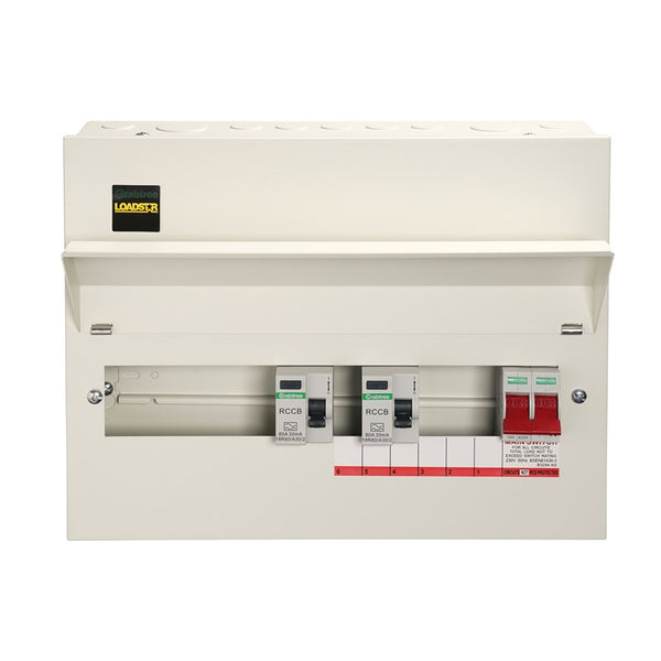 Crabtree 18MSHI10 10 Way High Integrity Consumer Unit 100A Main Switch, 80A 30mA RCDs, Flexible Configuration