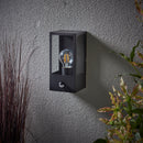 Saxby 94348 Breton Outdoor (IP44) Decorative Wall Light with PIR Sensor in Matt Black & Clear Glass