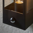 Saxby 94348 Breton Outdoor (IP44) Decorative Wall Light with PIR Sensor in Matt Black & Clear Glass