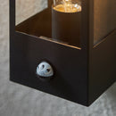 Saxby 94348 Breton Outdoor (IP44) Decorative Wall Light with PIR Sensor in Matt Black & Clear Glass
