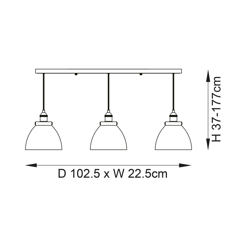 Endon 98114 Hansen 3-Light Pendant - Contemporary Ceiling Light Fixture for Modern Spaces