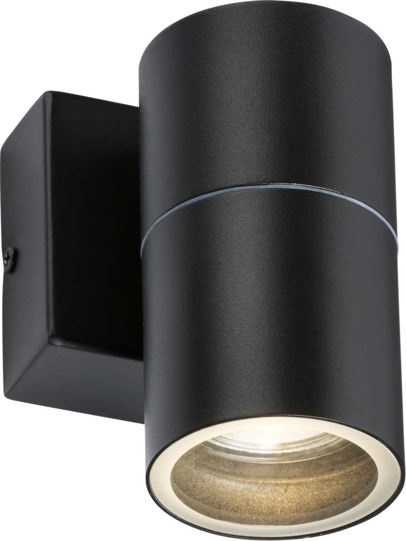 Knightsbridge MLA OWALL01BK 230V IP54 GU10 Fixed Single Wall Light - Black