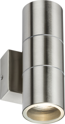 Knightsbridge MLA OWALL02BC 230V IP54 GU10 Up and Down Wall Light - Brushed Chrome