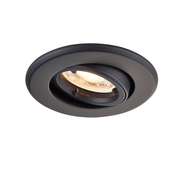 Saxby 99759 ShieldPLUS Tilt (Adjustable), Fire Rated GU10 Dimmable Downlight in Matt Black