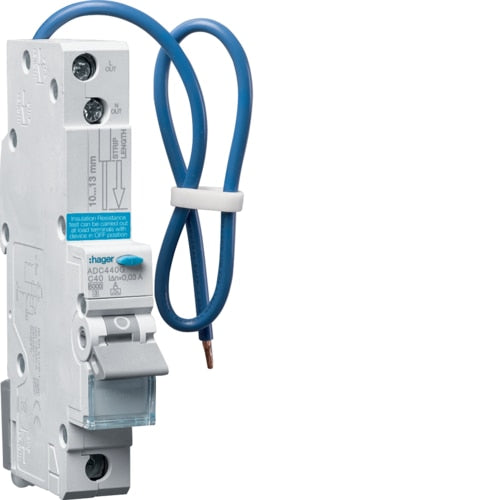 Hager ADC450G 50A, 1-Pole, 6kA C-Curve RCBO