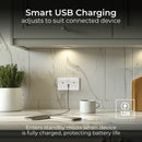 BG 822UAC22 Nexus White Moulded Double Switched Socket w/ Fastcharge USB A + C (22W)