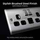 BG NBS22UAC12G Double switched single pole, with USB A + C (12W)