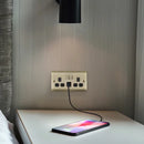 BG NAB22UAC12B Nexus Metal Antique Brass Double Switched Socket, with USB A + C (12W)