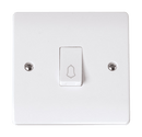 Click Scolmore CCA027 10A 1 Gang 1 Way Retractive Switch 'Bell'