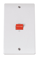 Click Scolmore CCA202 Curva - 50A 2 Gang Double Pole Switch (Vertical)