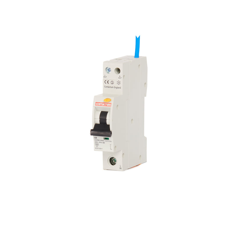 Contactum CCPBR1006AC 6A, Single Pole, Three Phase, C Curve Compact RCBO
