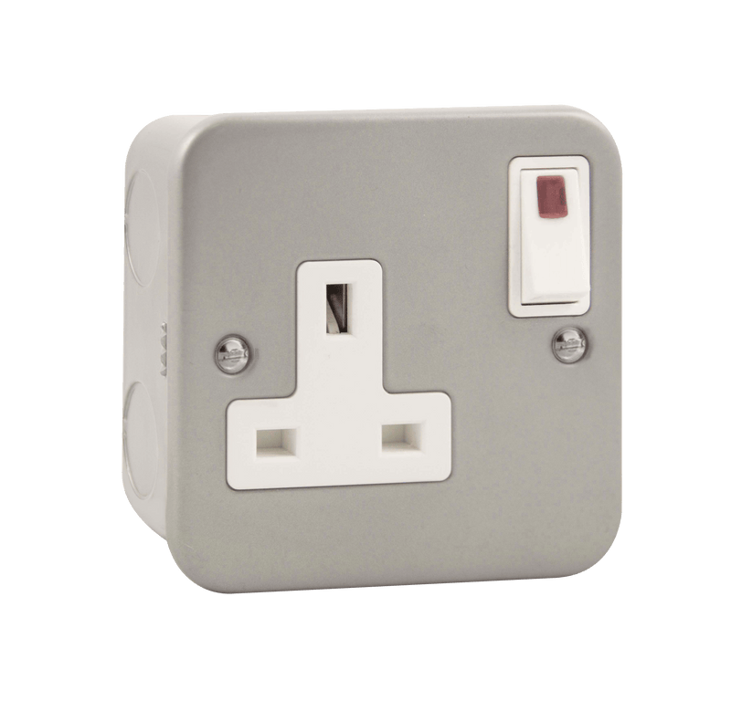 Click Scolmore CL835 13A 1 Gang Switched Socket With Out Board Neon Ro