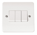 Click Scolmore CMA013 10AX 3 Gang 2 Way Plate Switch