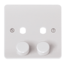 Click Scolmore CMA146PL 2 Gang Single Dimmer Plate & Knobs