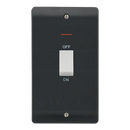 Click Scolmore CMA2503AG Mode - 50A 2 Gang Double Pole Switch With LED (Vertical) - White Rocker