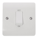 Click Scolmore CMA500 Mode - 50A 1 Gang Double Pole Switch - White Rocker