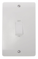 Click Scolmore CMA502 Mode - 50A 2 Gang Double Pole Switch (Vertical) - White Rocker