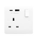 Click Scolmore CMA785 MODE 13A 1 GANG SWITCHED SAFETY SHUTTER SOCKET OUTLET WITH TYPE A & C USB (4A) OUTLETS