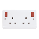 Click Scolmore CMA836PWRD 13A 2 Gang DP (O/B Red) Switched Socket Outlet