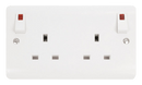 Click Scolmore CMA840 13A 2 Gang DP O/B Switched Socket Outlet + Neons