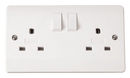 Click Scolmore CMA936 13A 2 Gang DP Switched Non-Standard Socket Outlet