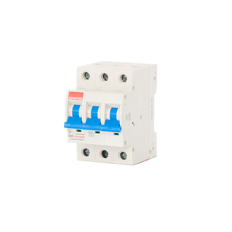 Contactum MCB Switch Triple Pole, 10kA, D Curve