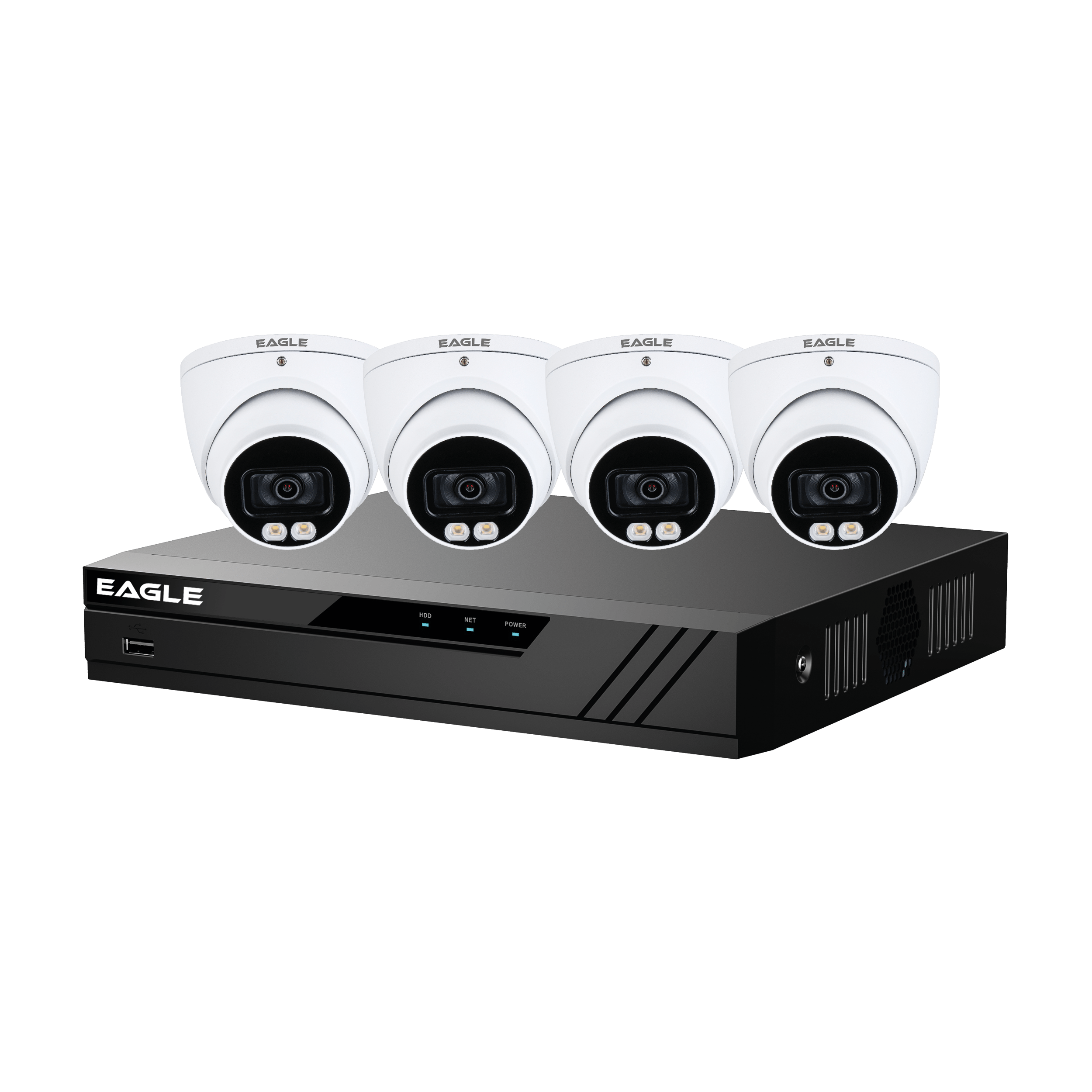 Eagle CVPLUS-8-4DOME-1TB-W 5MP HDCVI Full-Colour CCTV Kit w/ DVR & 4 ...