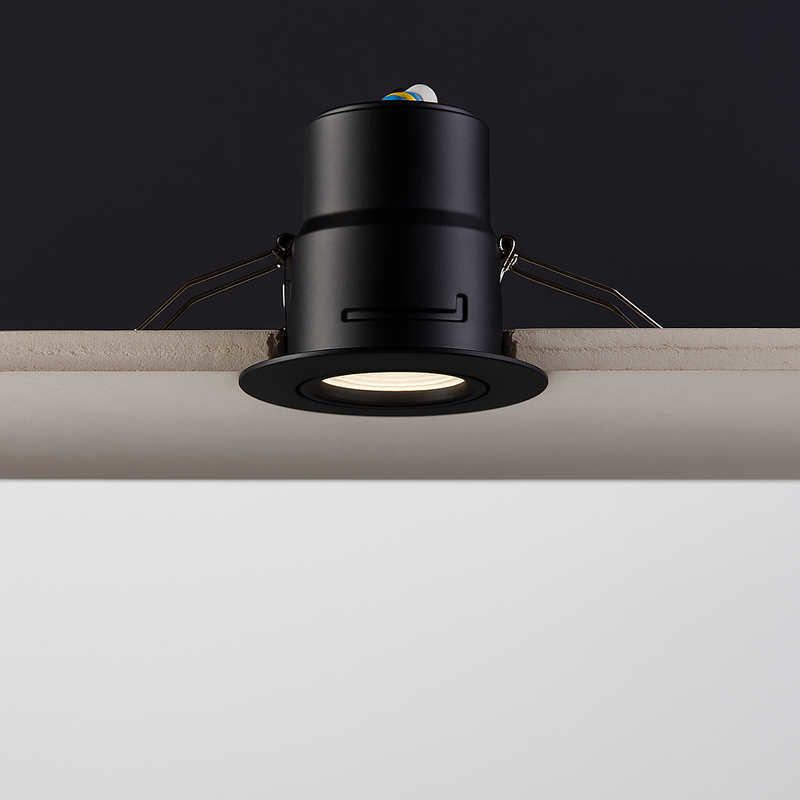 Saxby ShieldONE IP65, Fire Rated, Dimmable GU10 Downlight for Bathrooms in Matt Black