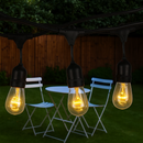 LUMiLiFe S17286 10 Light LED Outdoor String Filament Fitting (Bulbs Included) in Black