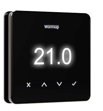 Warmup ELM-01-OB-DC ELEMENT WiFi Underfloor Heating Controller (Black + Dark Chrome)