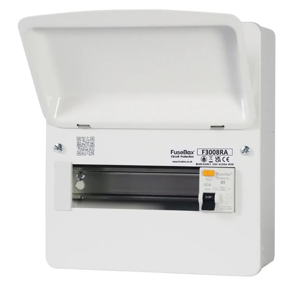 Fusebox F3008RA 8 Way, 80A RCD Consumer Unit (30mA,Type A) (Replacement of F2007RA)