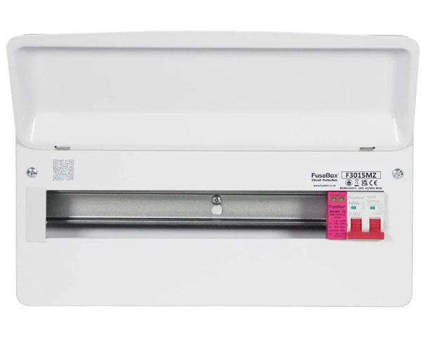 Fusebox F3015MZ 15-way Consumer Unit with 100A Isolator + T2 SPD (Replacement of F2014MX)
