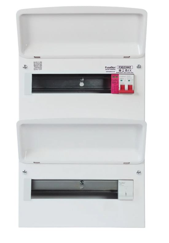 Fusebox F3023MZ 23-way (11/12) Consumer Unit with 100A Isolator + T2 SPD Double Bank (Replacement of F2021MX)
